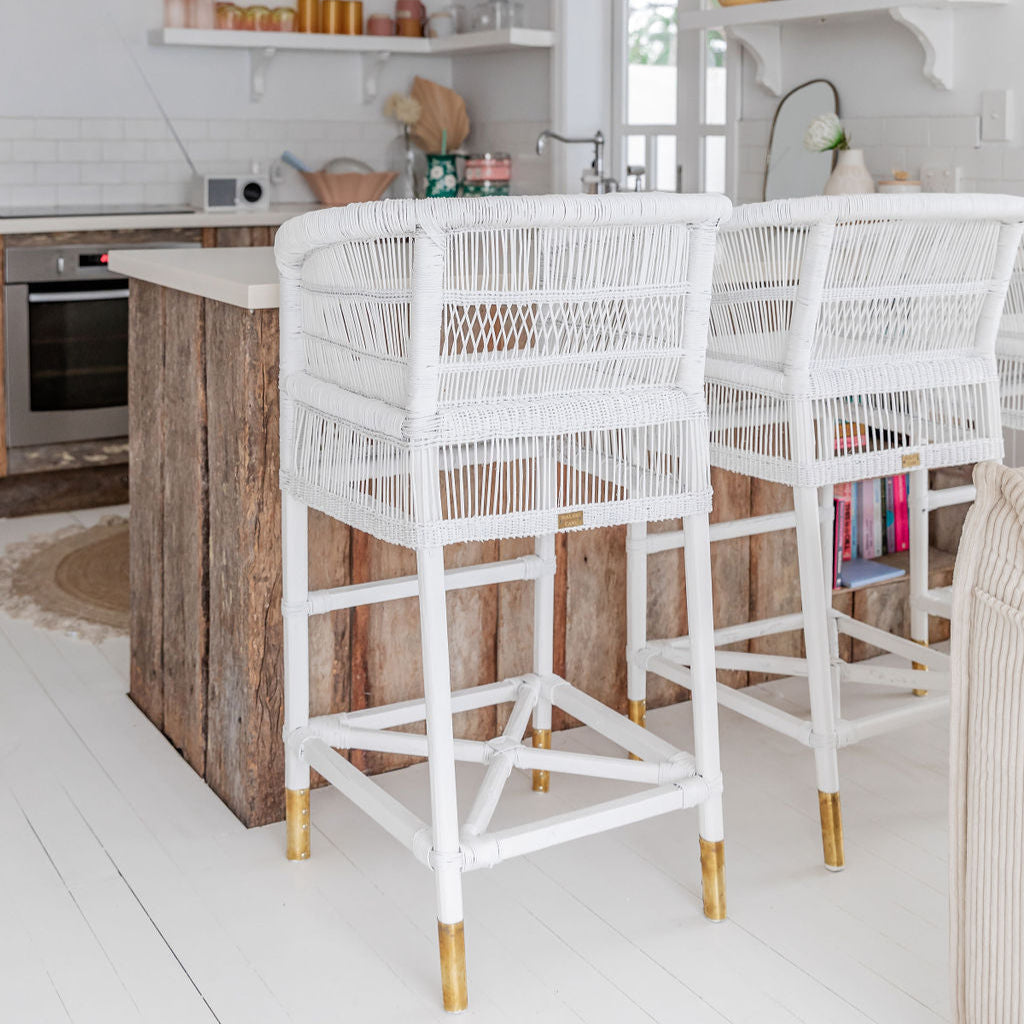 Traditional Counter / Bar Stool with Brass/Copper Feet