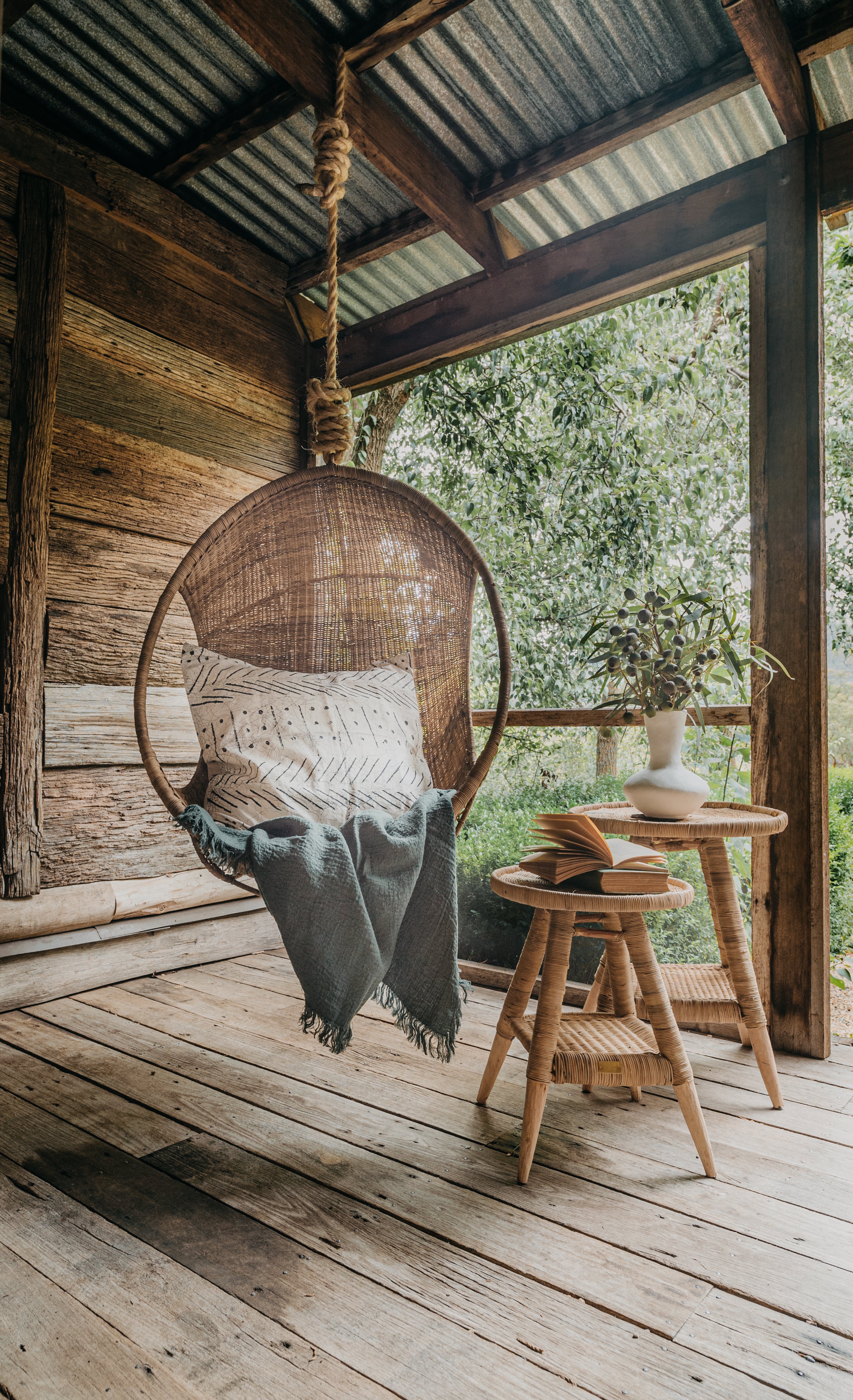 Hanging Woven Cane Pod Chair