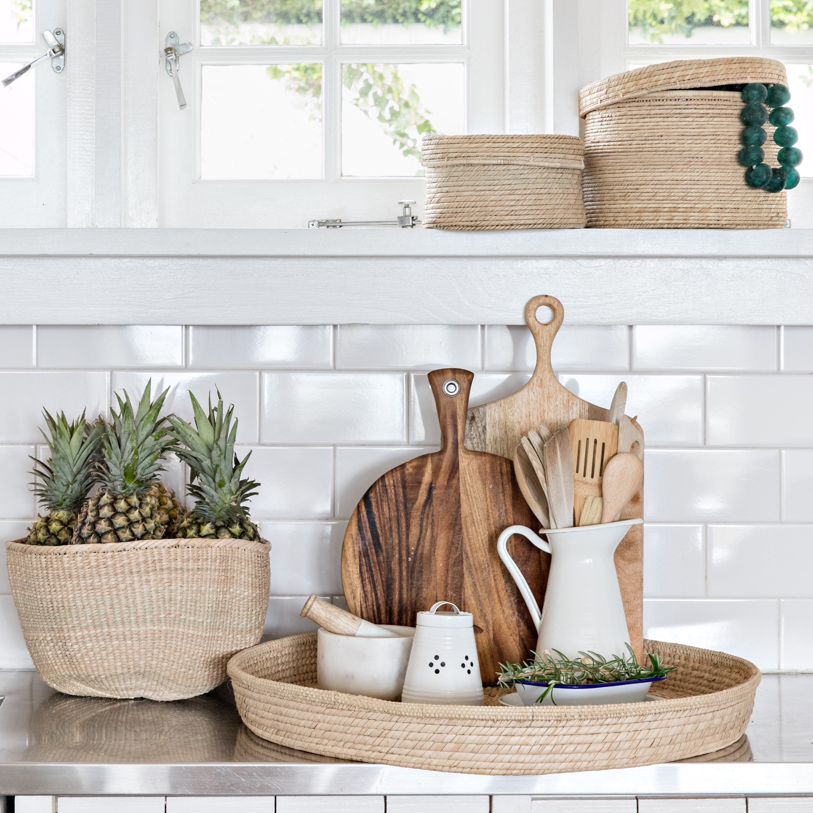 Tiffin Baskets with Lids - Set of 3