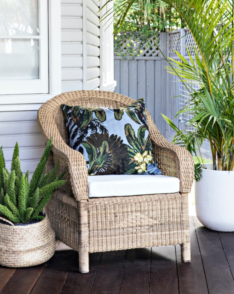 Classic 1-Seater Woven Cane Lounge Chair