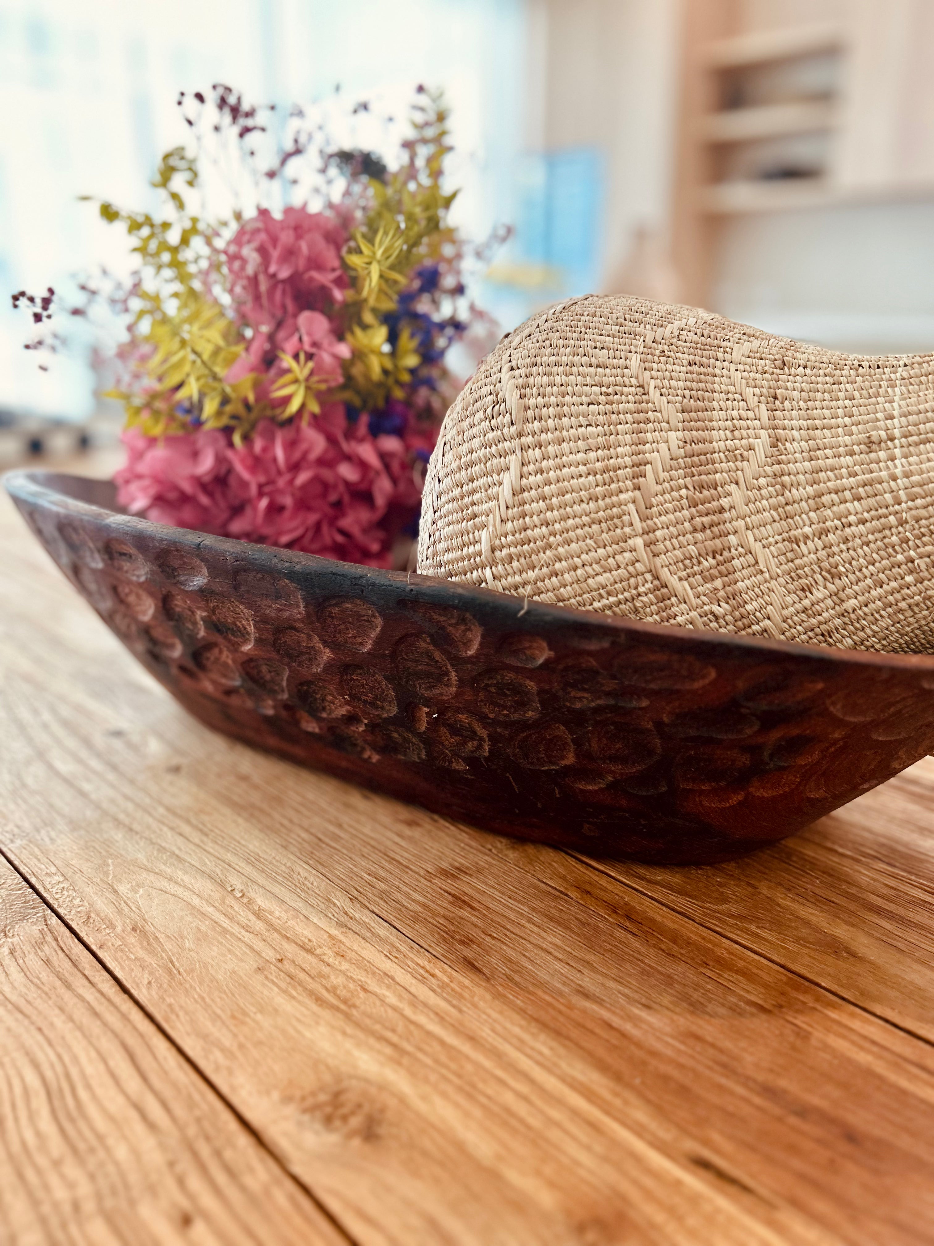 Carved Timber Fruit Bowl
