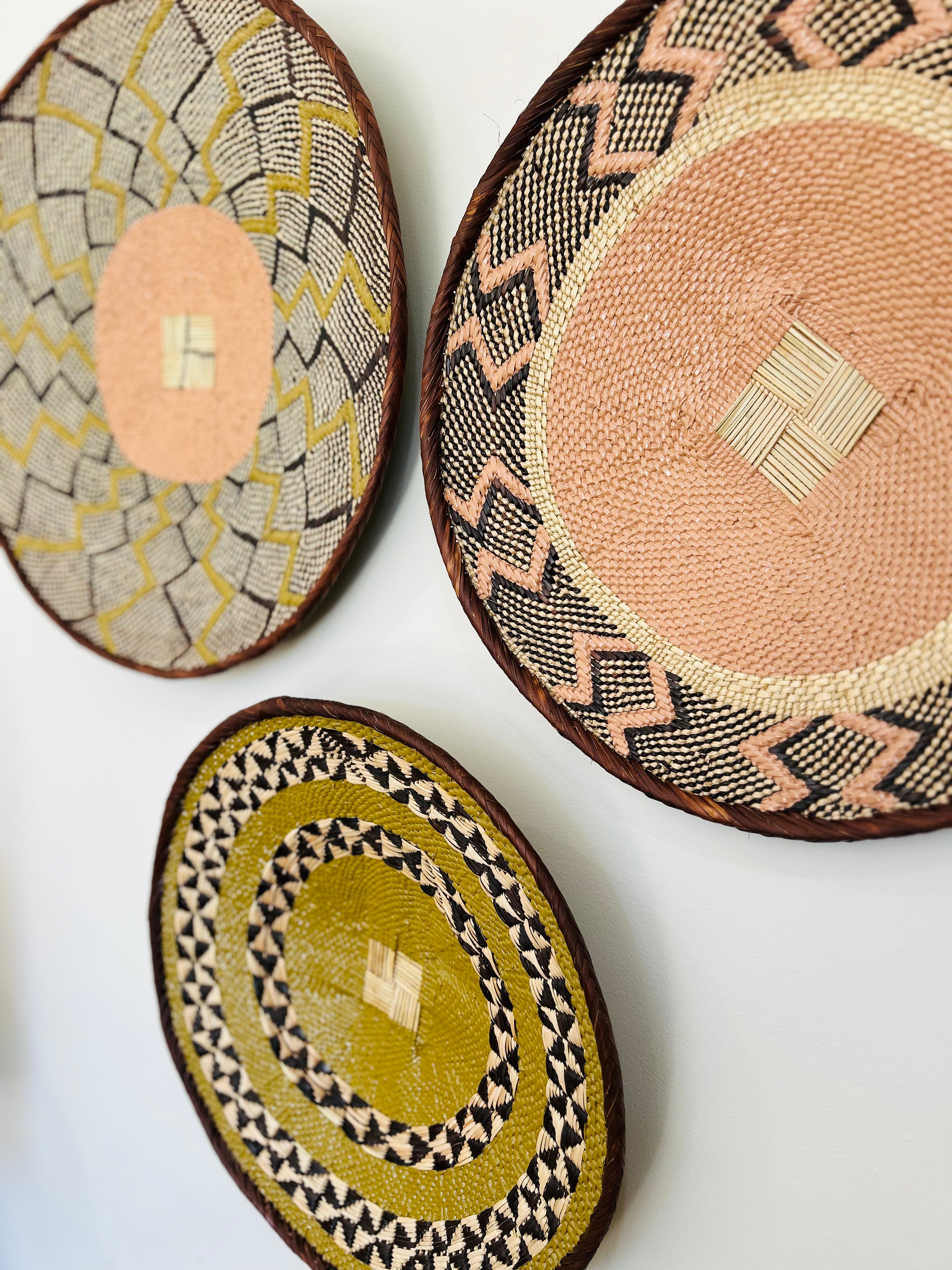 Handpainted Binga Baskets | Dusty Pink & Sage Colourway