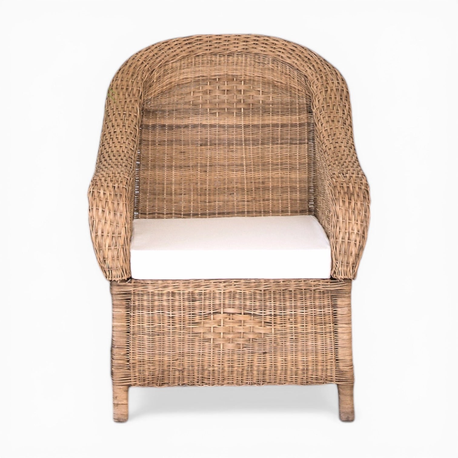 Classic 1-Seater Woven Cane Lounge Chair