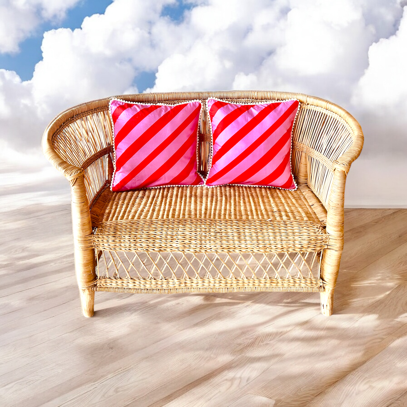 Traditional Children's 2-seater Malawi Cane Chair