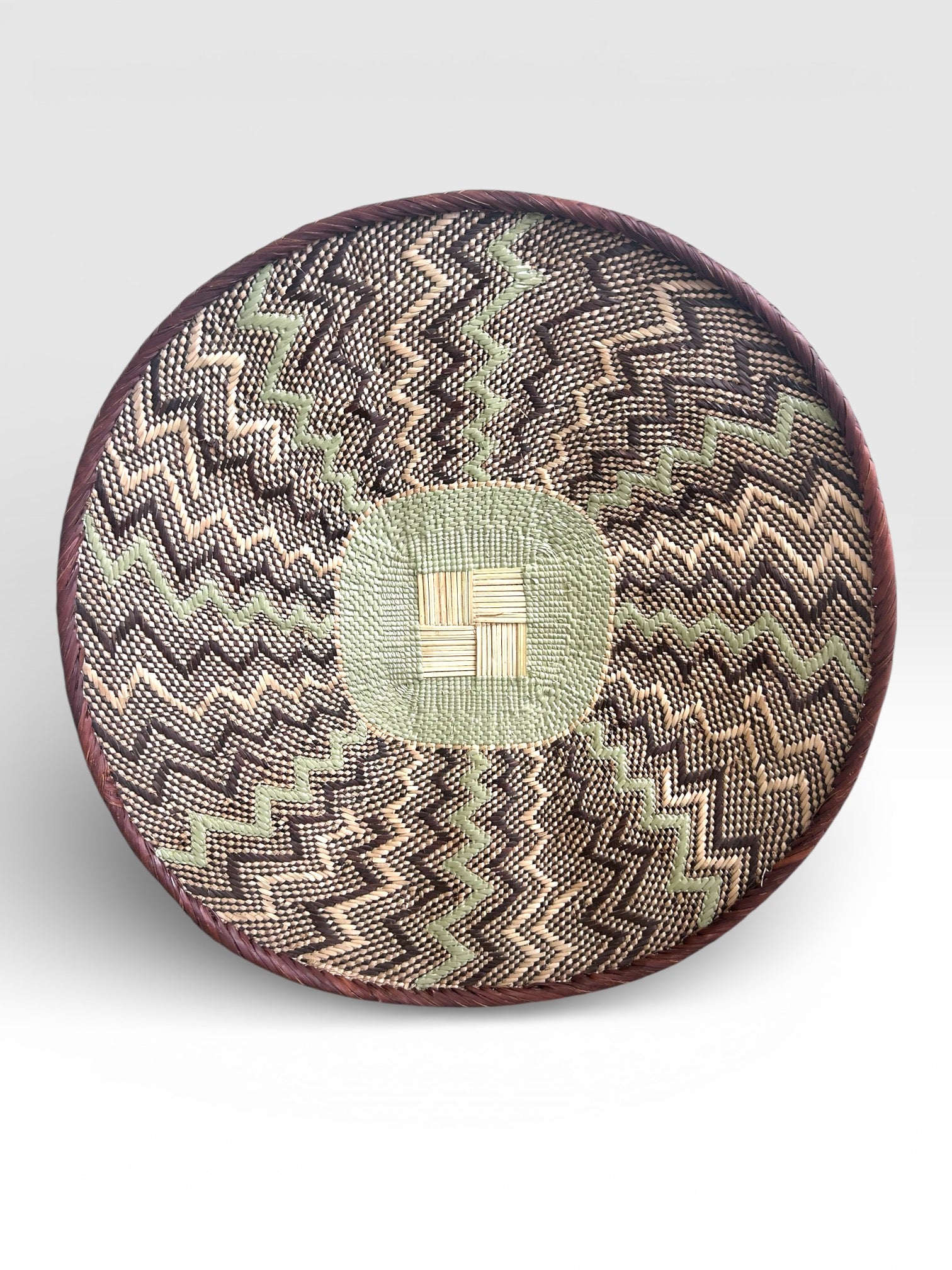 Handpainted Binga Baskets | Seafoam and Dusty Pink