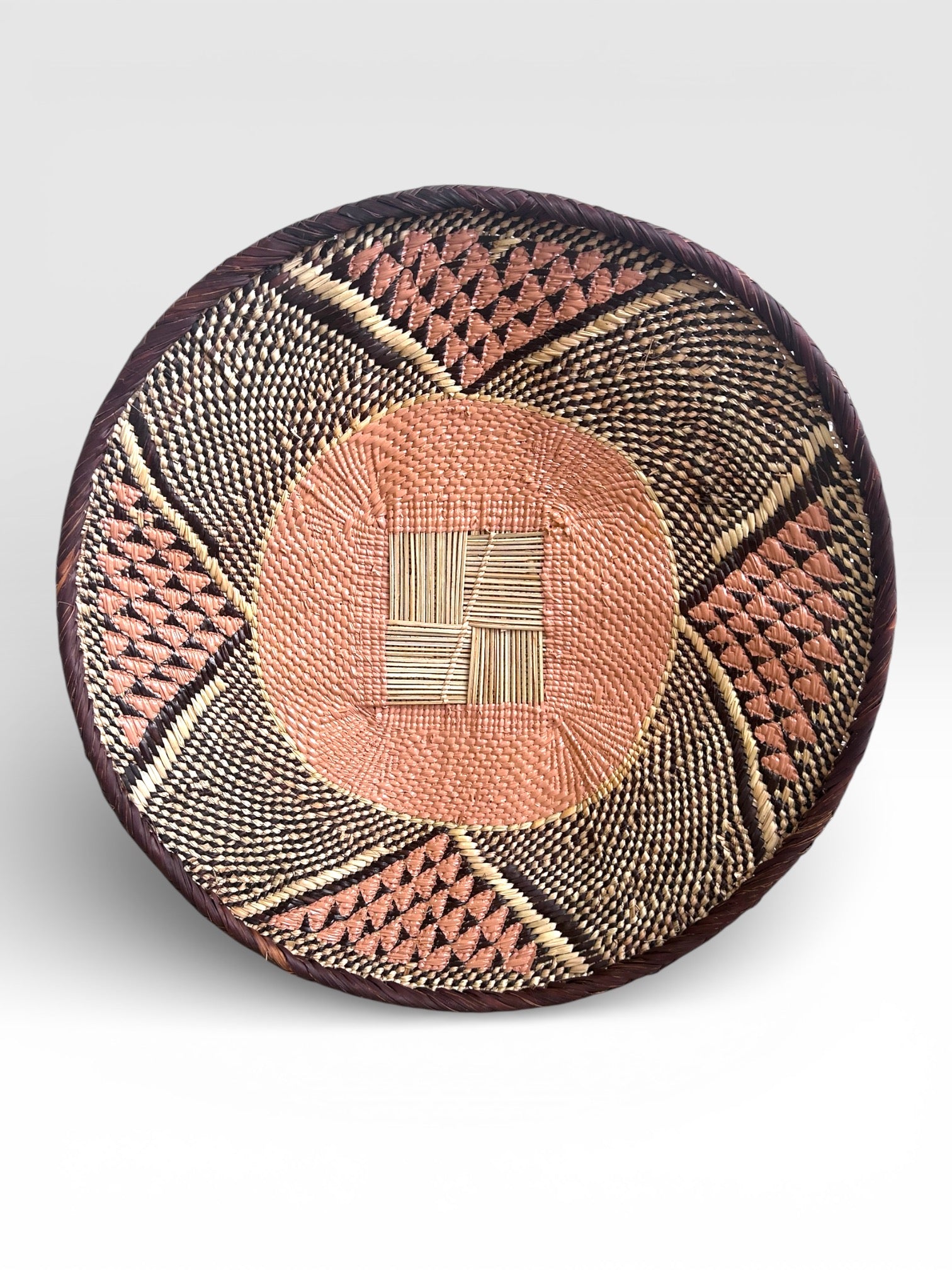 Handpainted Binga Baskets | Seafoam and Dusty Pink
