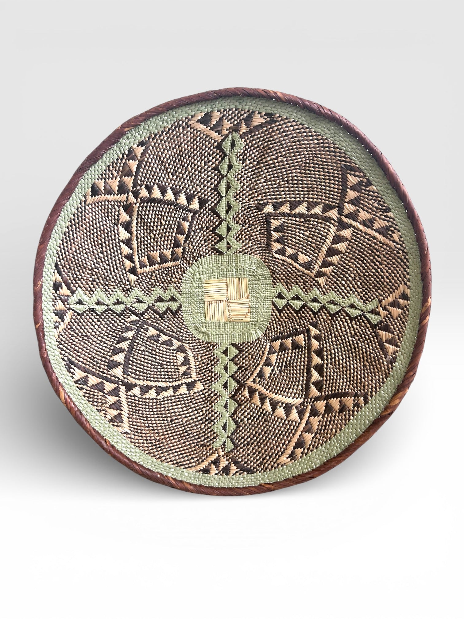 Handpainted Binga Baskets | Seafoam and Dusty Pink