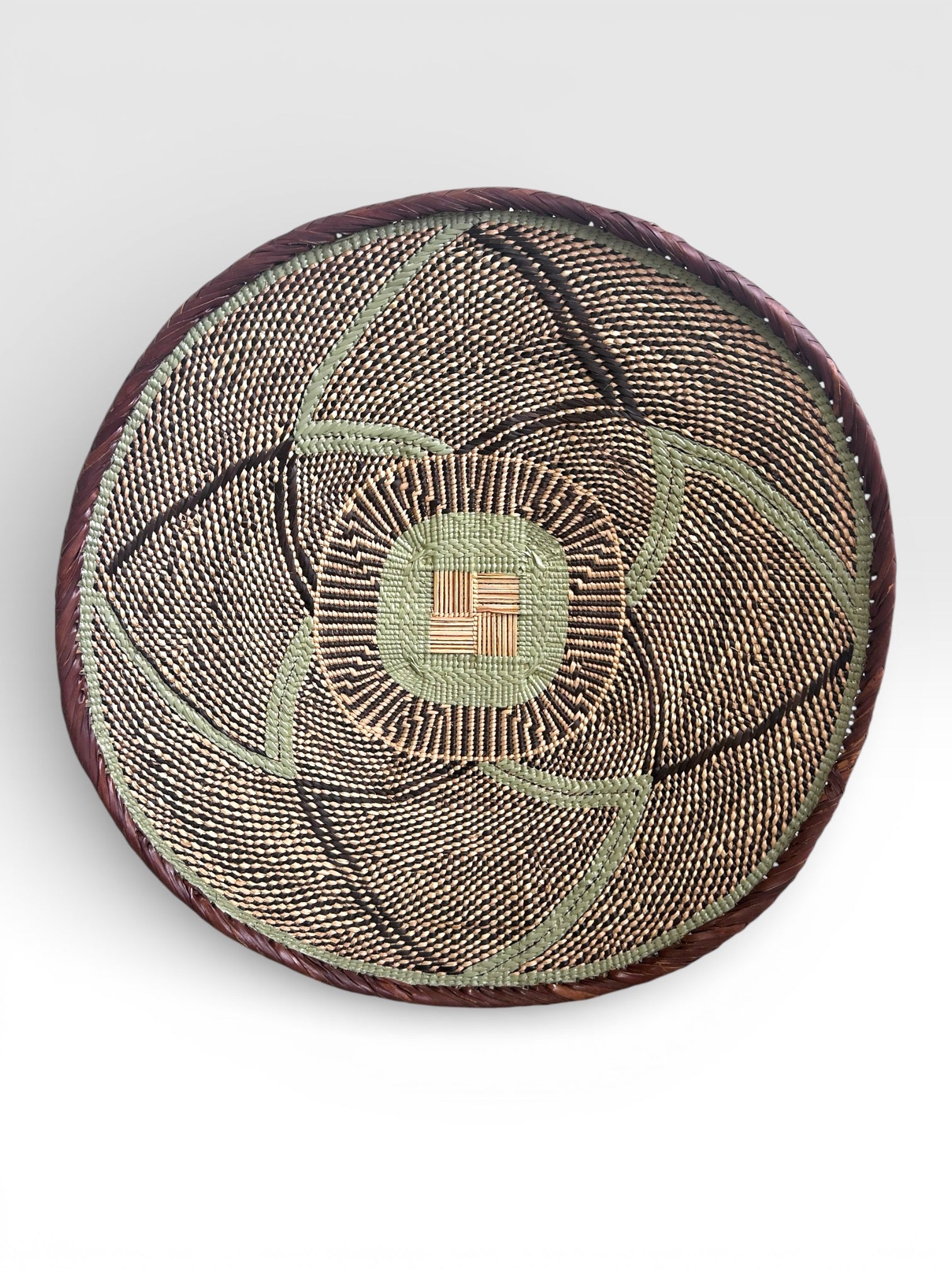 Handpainted Binga Baskets | Seafoam and Dusty Pink