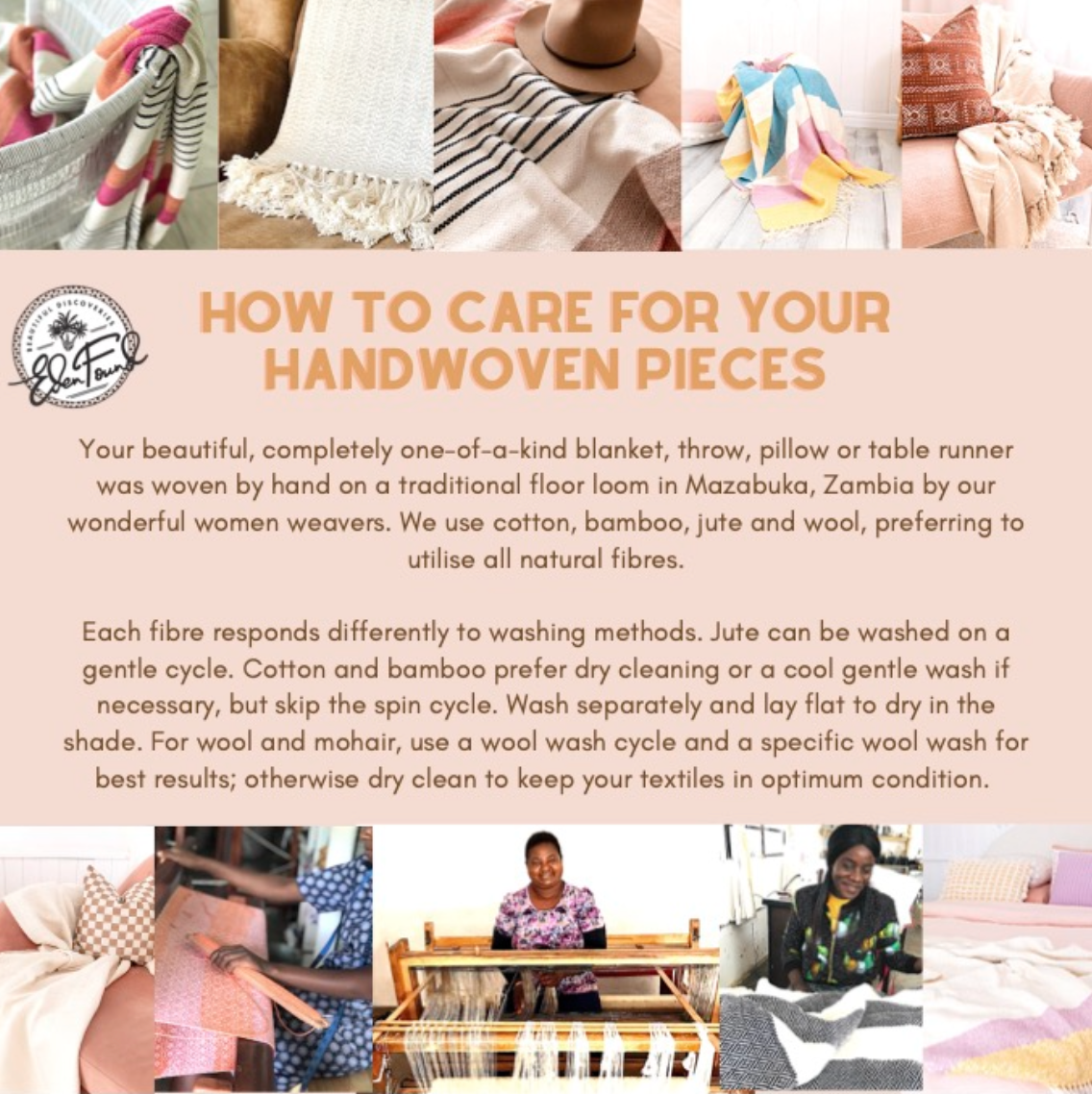 Savannah Cotton & Bamboo Handwoven Throw Blanket - Made to Order