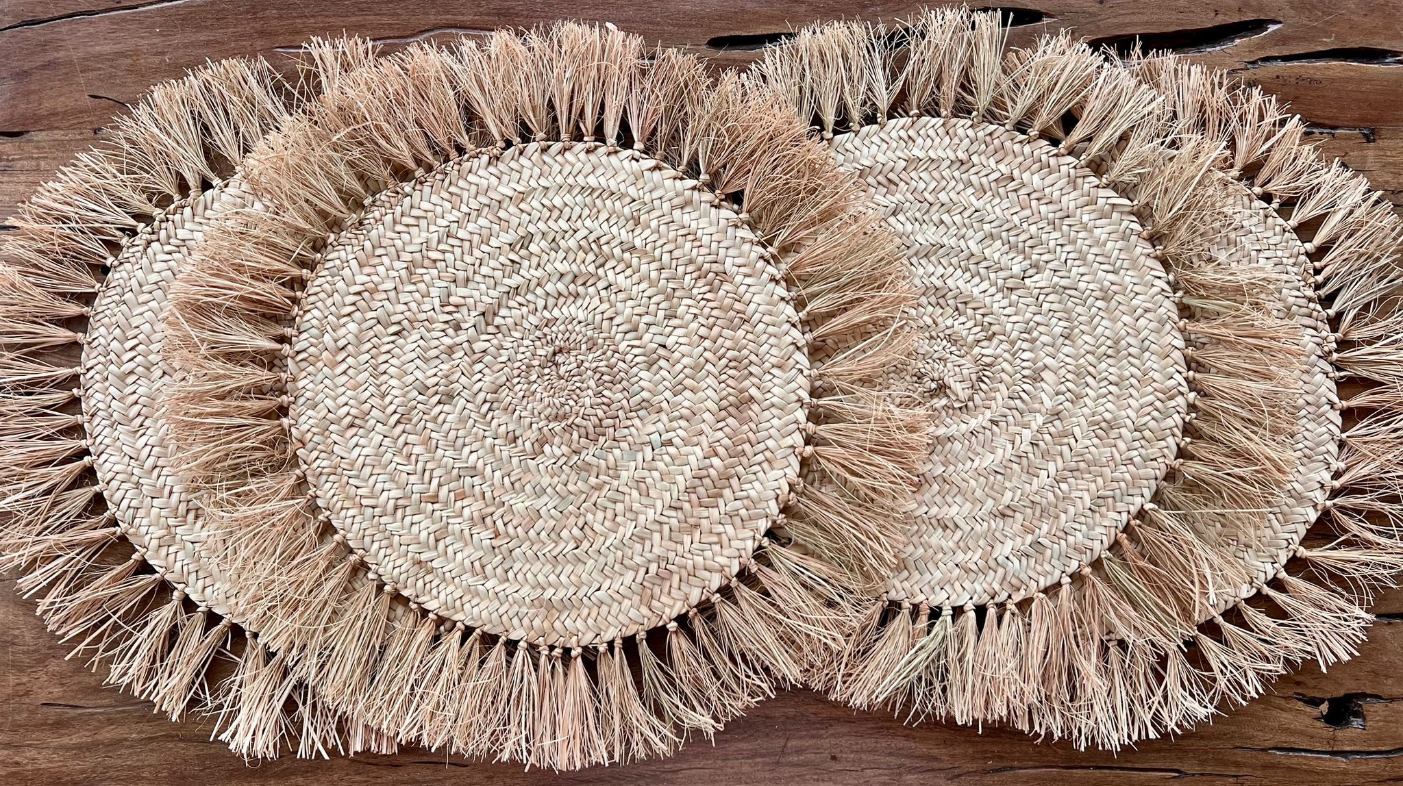 Tasselled Woven Large Placemats | Set of 6