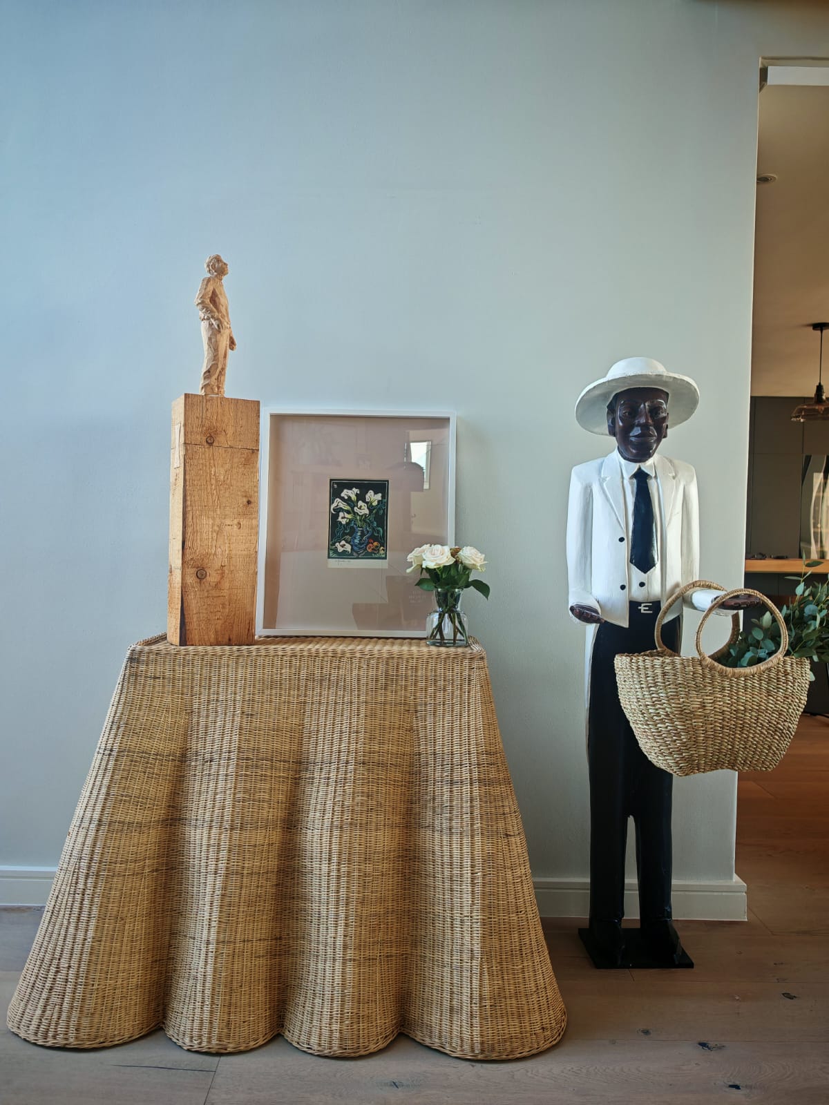 Waves Petite Console Entry Table | Curved Scalloped Sidetable