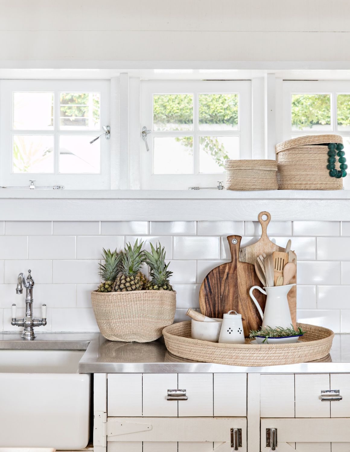 handwoven artisanal basket from Zimbabwe used as kitchen storage