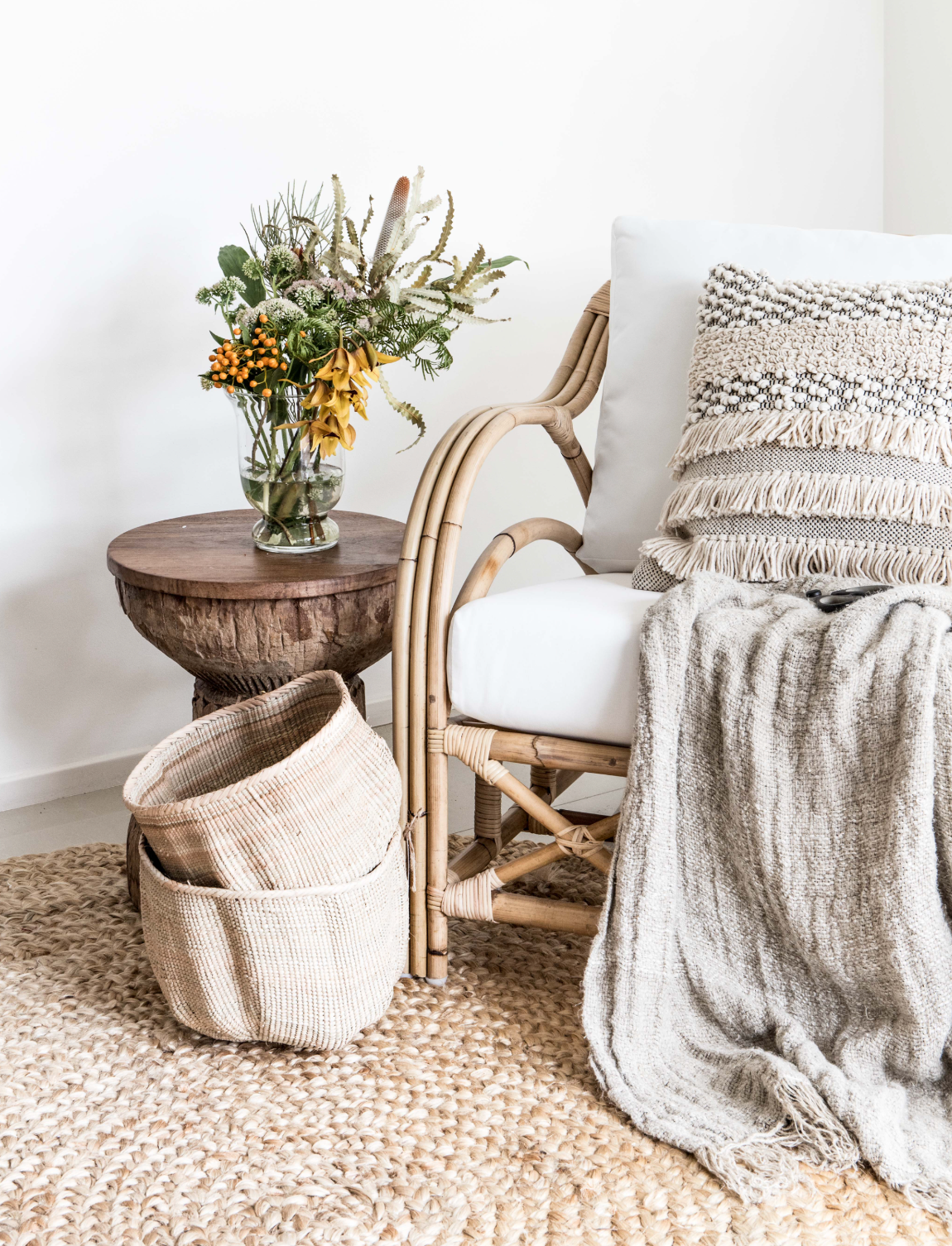 Wavy African Woven Storage Basket