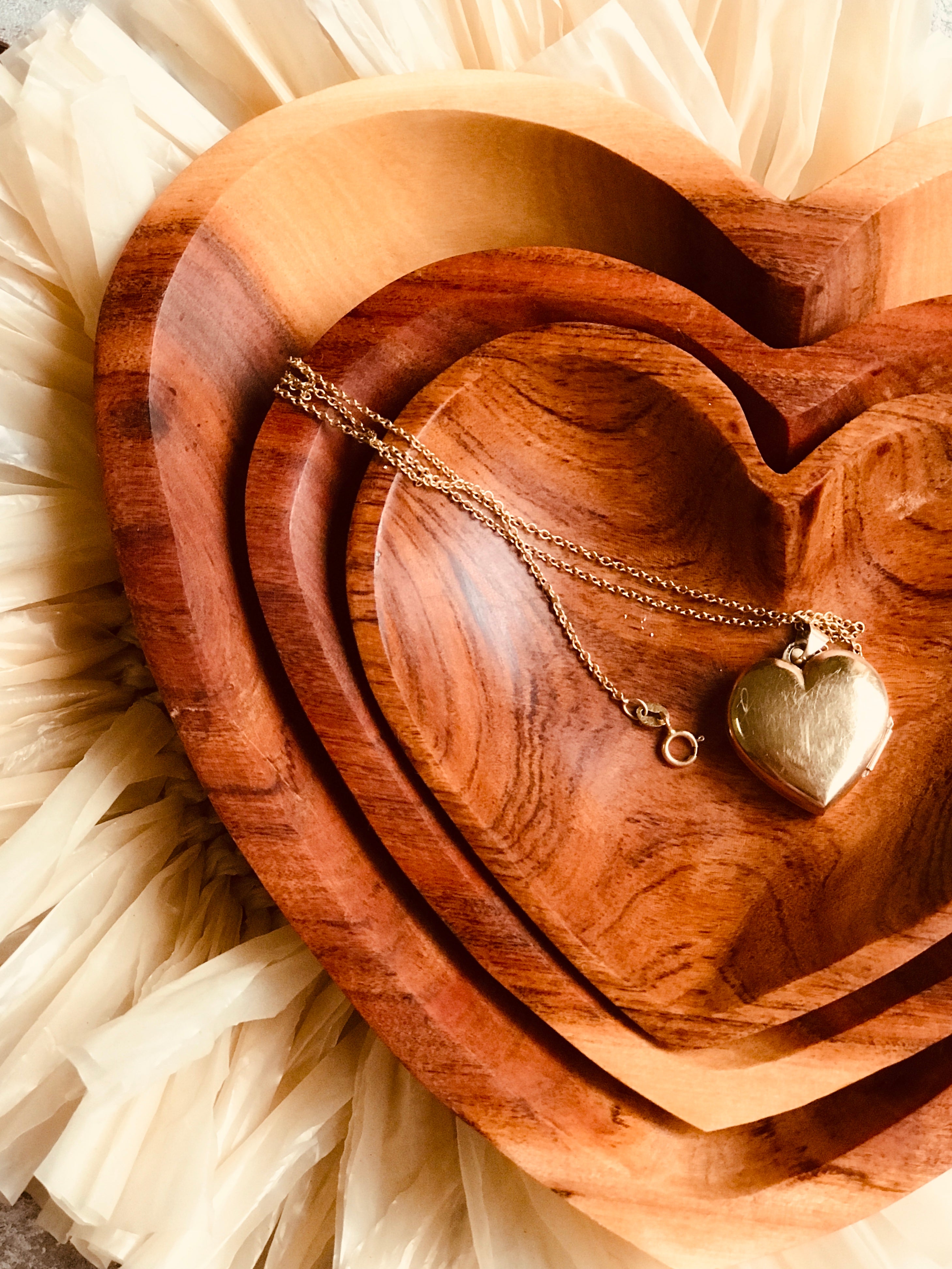 heart shaped stackable bowls iwth jewellery