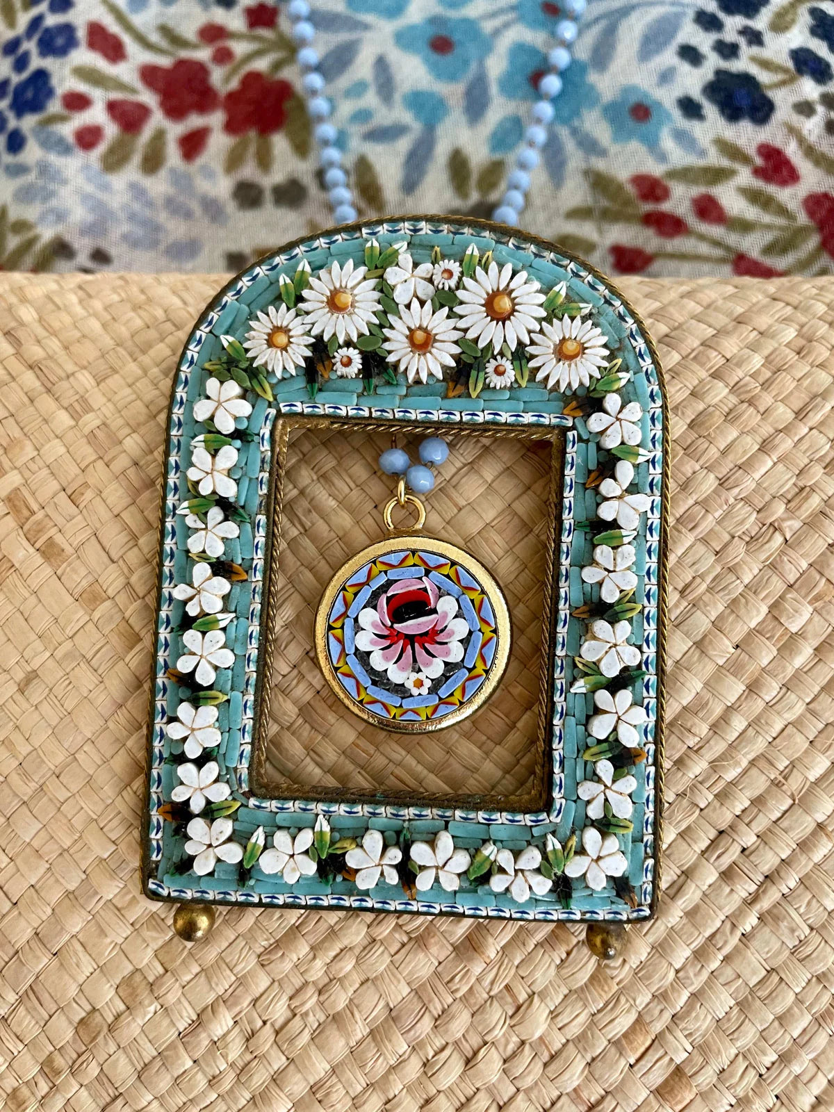 Stella Rose Mosaic Necklace | Floral Rosary Necklace