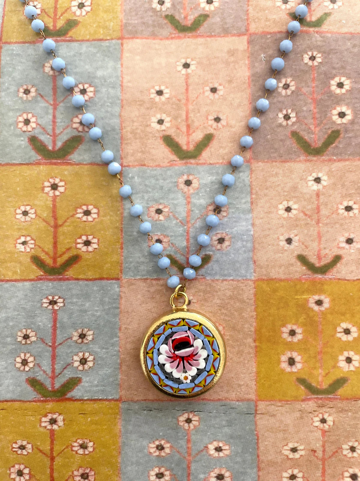Stella Rose Mosaic Necklace | Floral Rosary Necklace