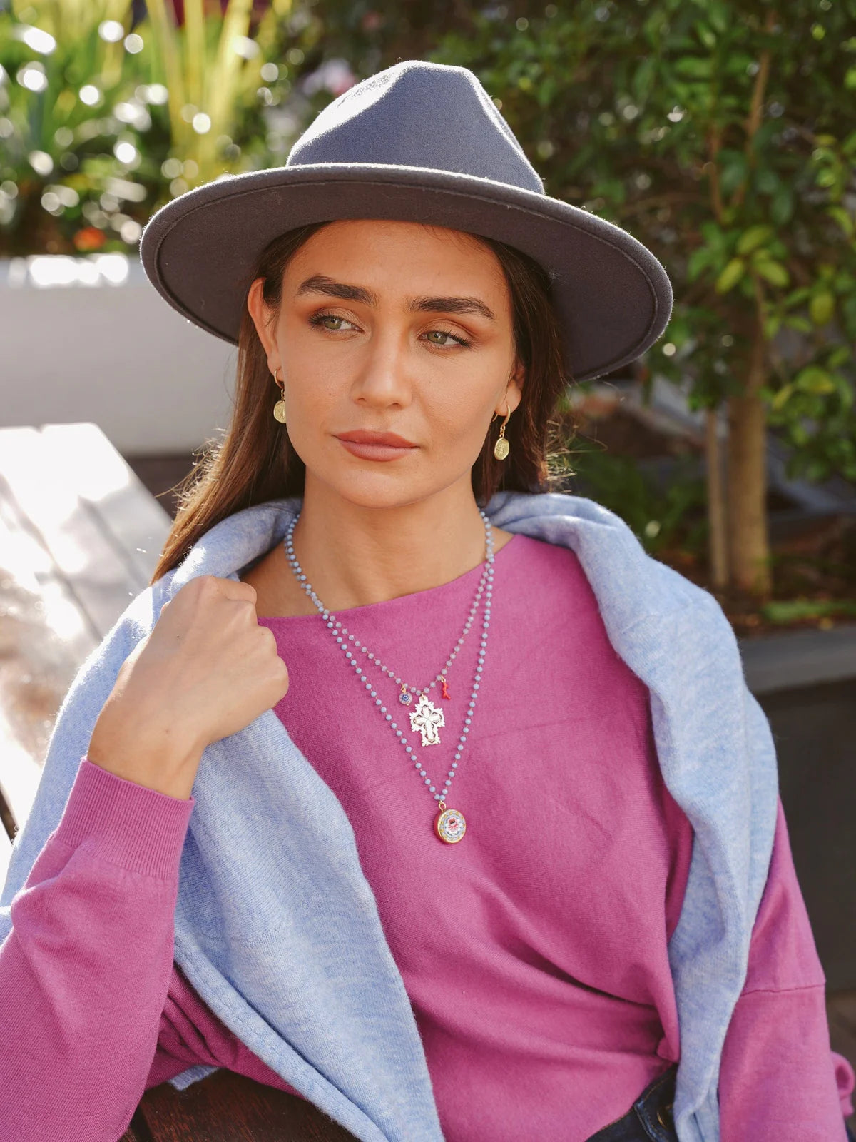 Stella Rose Mosaic Necklace | Floral Rosary Necklace