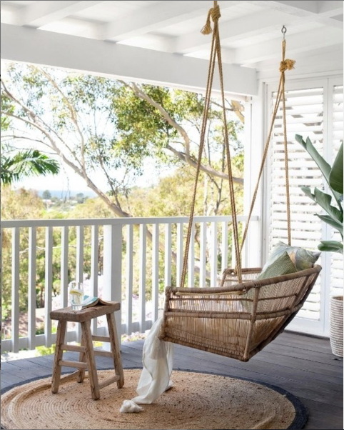 traditional 2-seater hanging loveseat raw