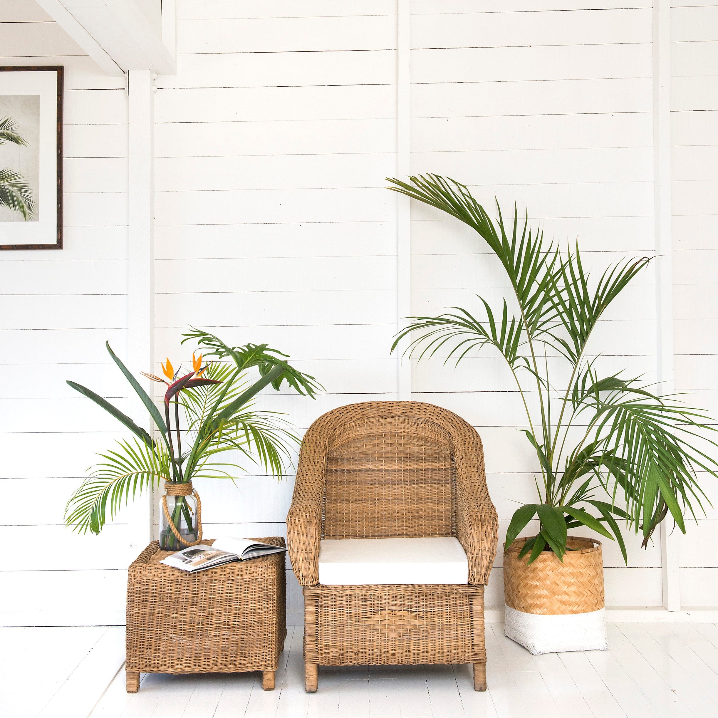 Classic 1-Seater Woven Cane Lounge Chair