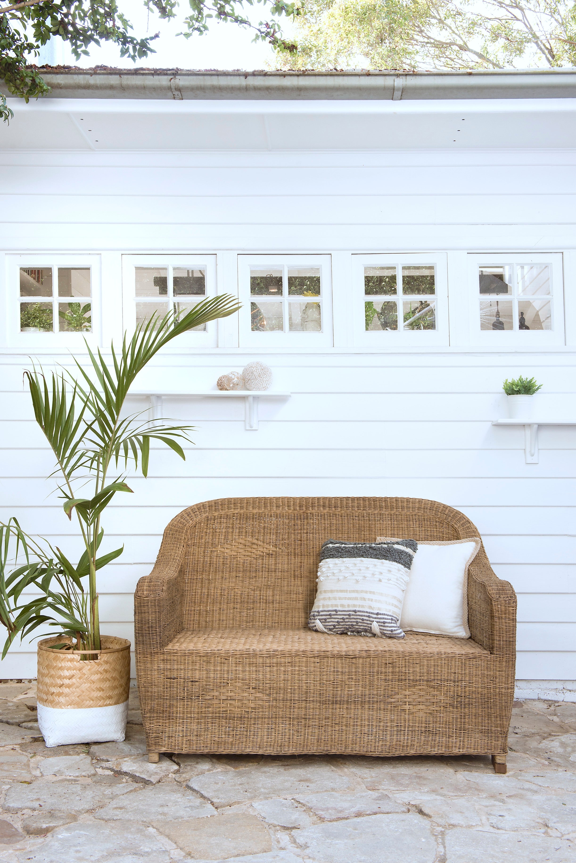 Premium 2-seater Woven Cane Lounge