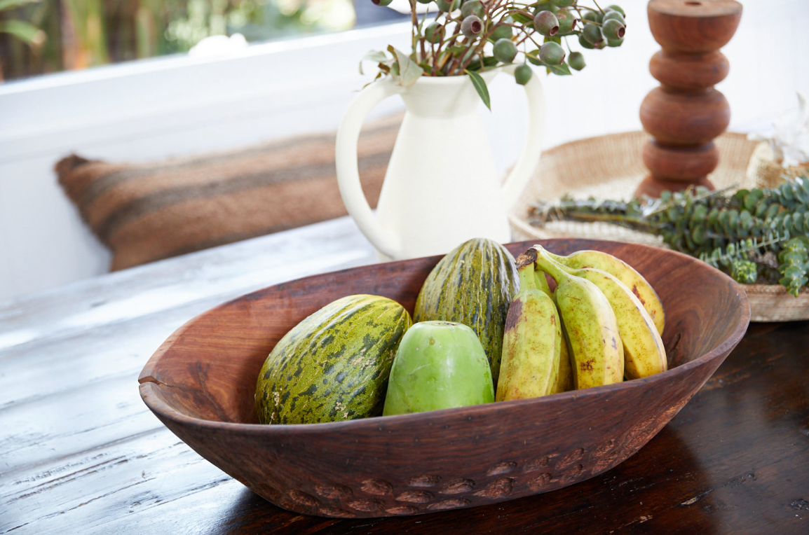 Carved Timber Fruit Bowl