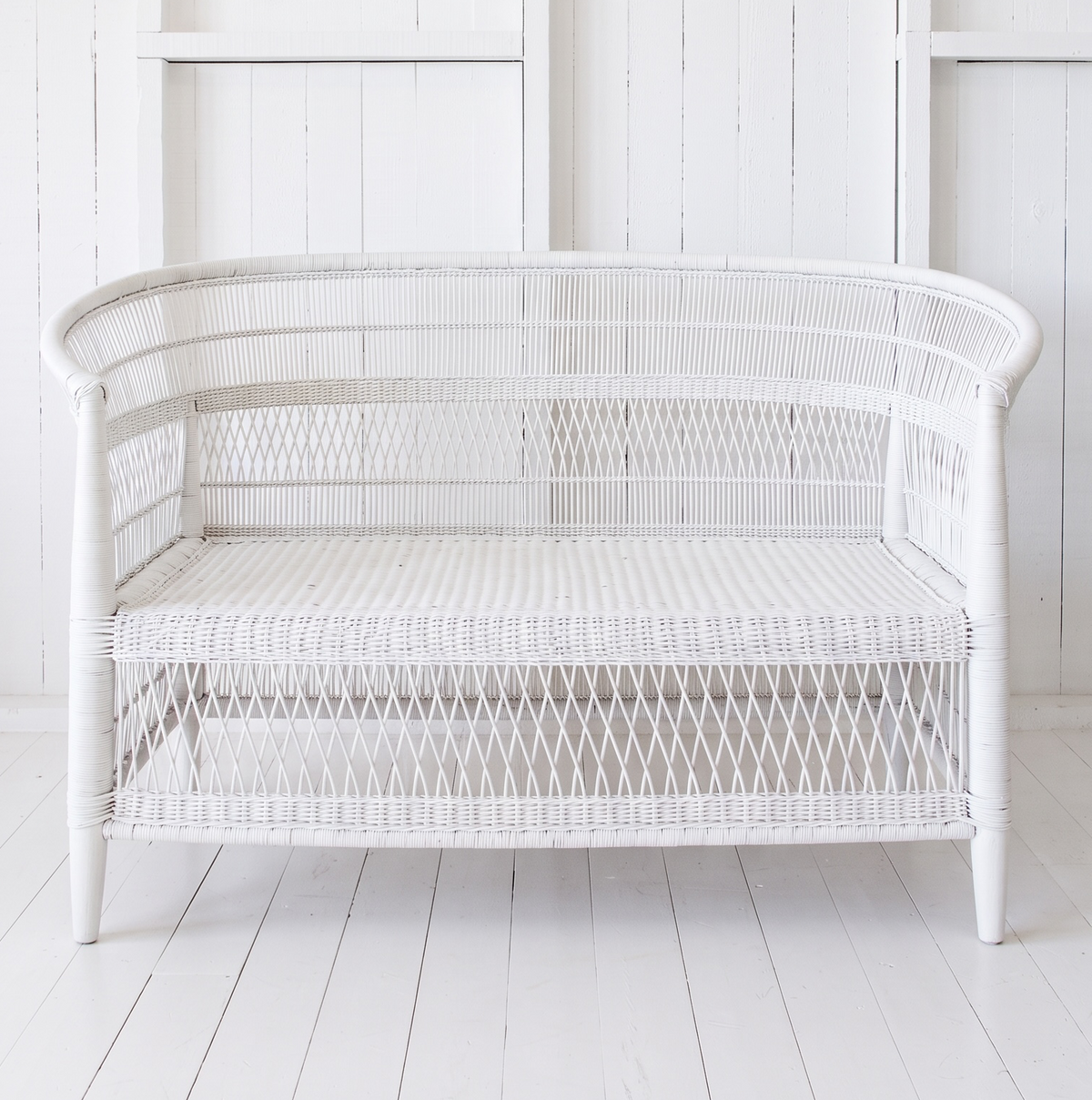 Traditional 3-Seater Malawi Cane Chair | Optional Brass Feet