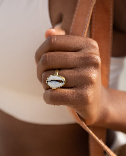 cowrie seashell ring