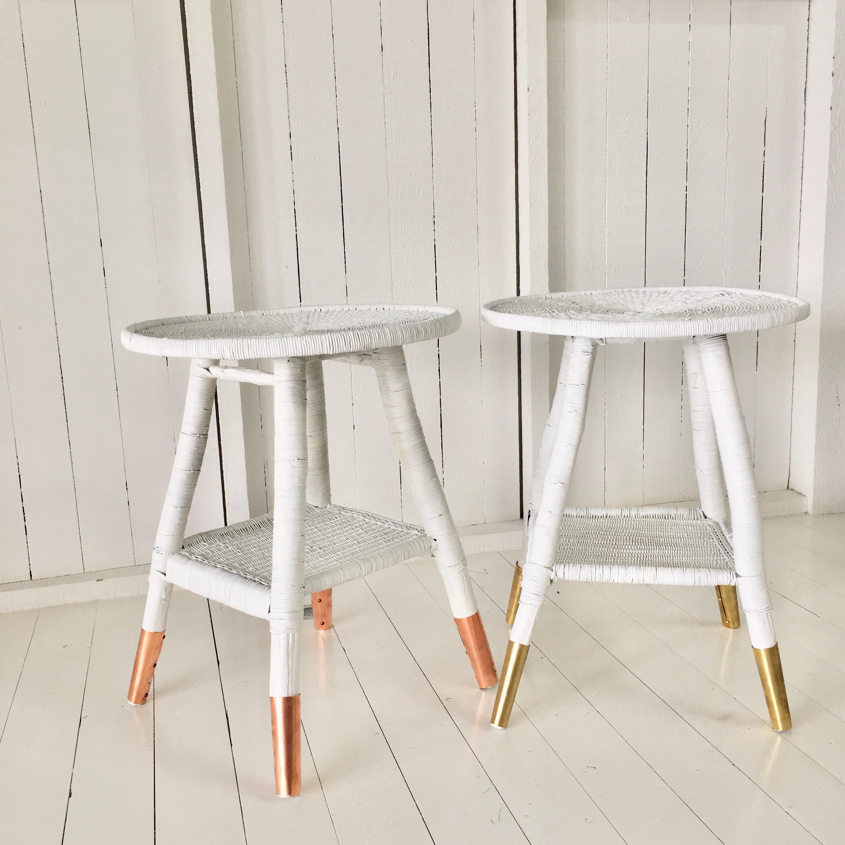 Traditional Round Side Table| Optional Brass Feet