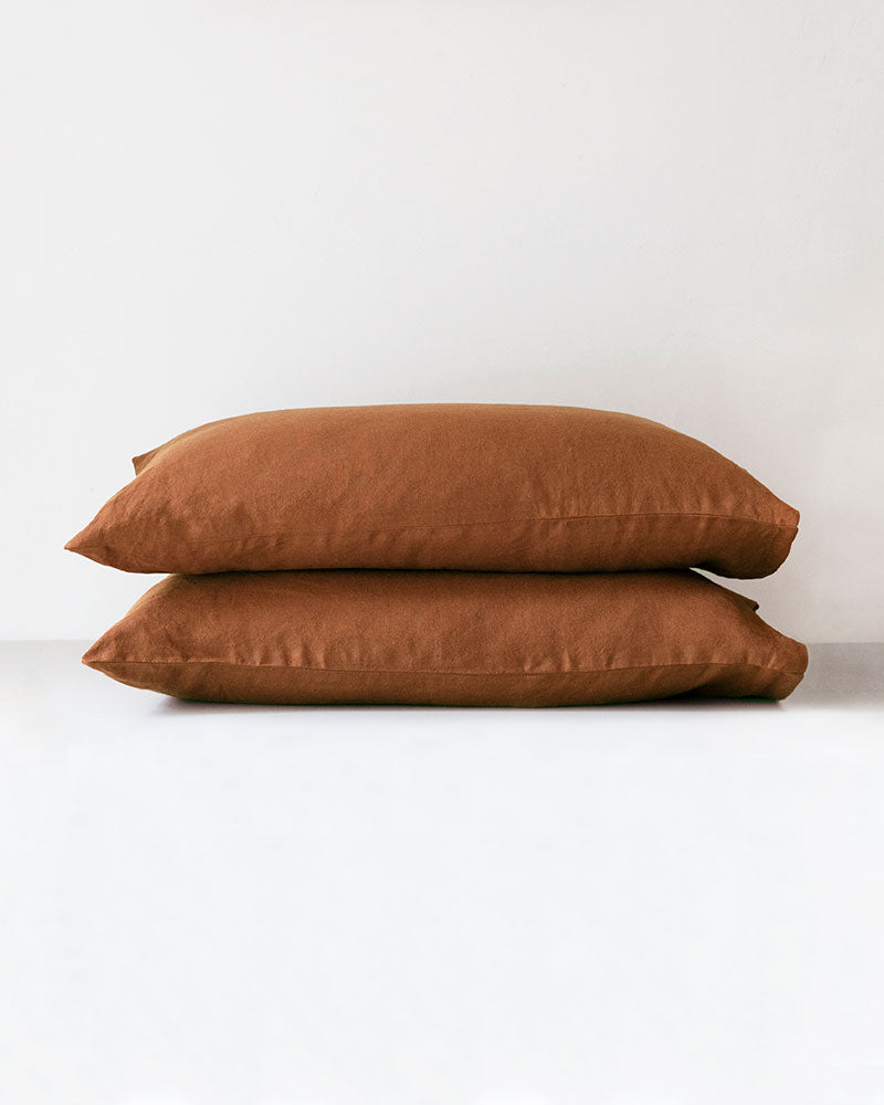 Kamma Linen Duvet Cover - Terracotta