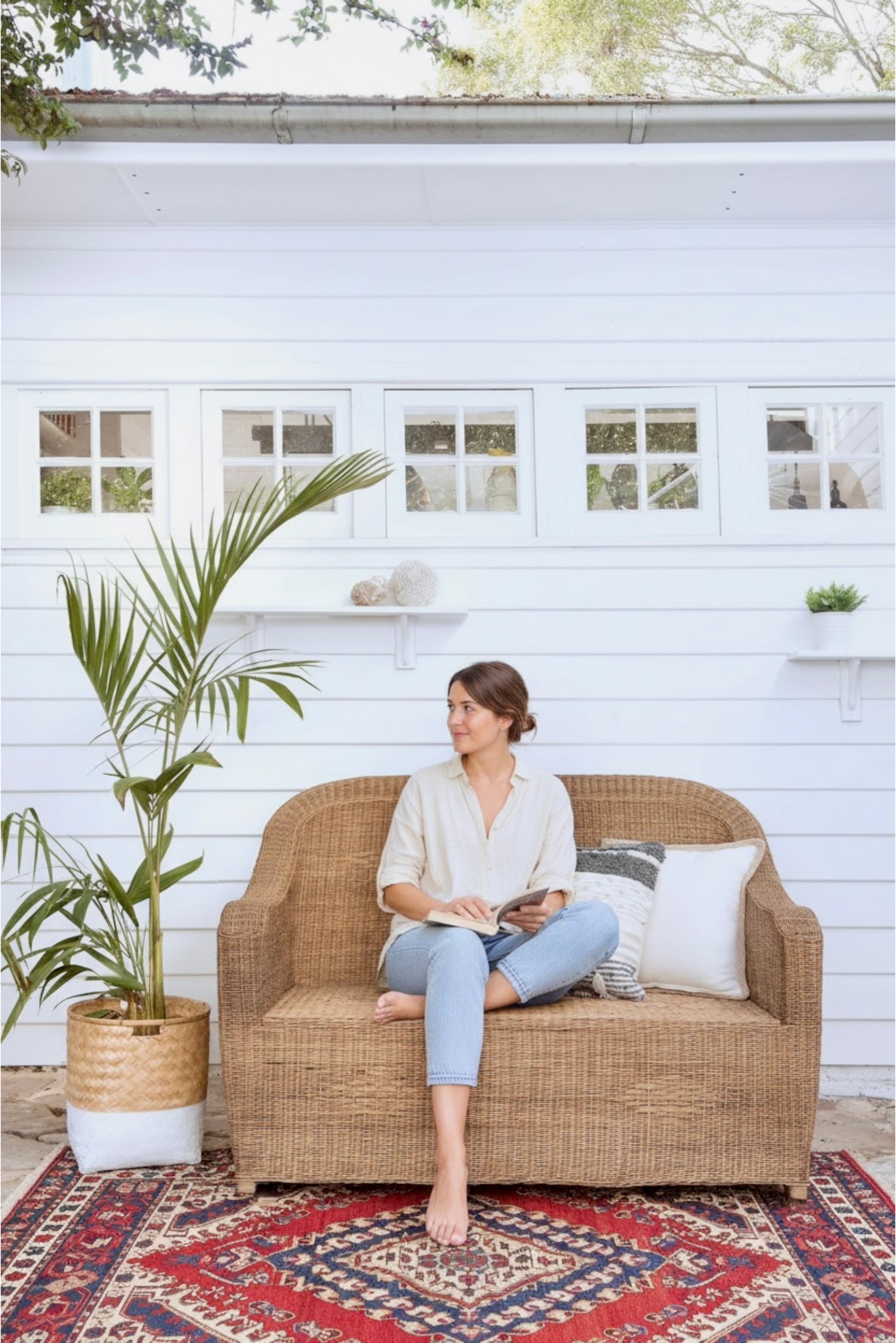 Premium 2-seater Woven Cane Lounge