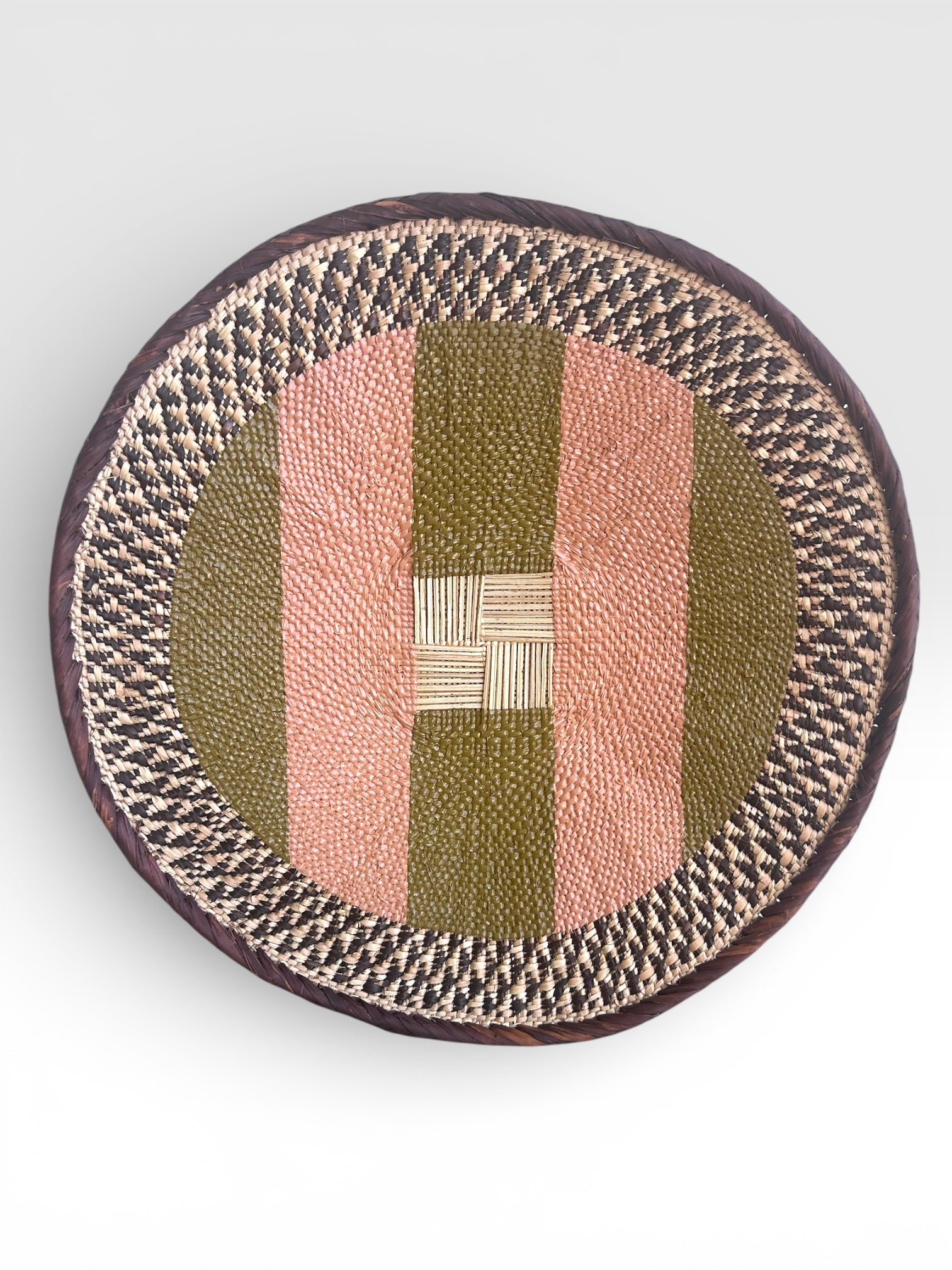 Handpainted Binga Baskets | Dusty Pink & Sage Colourway