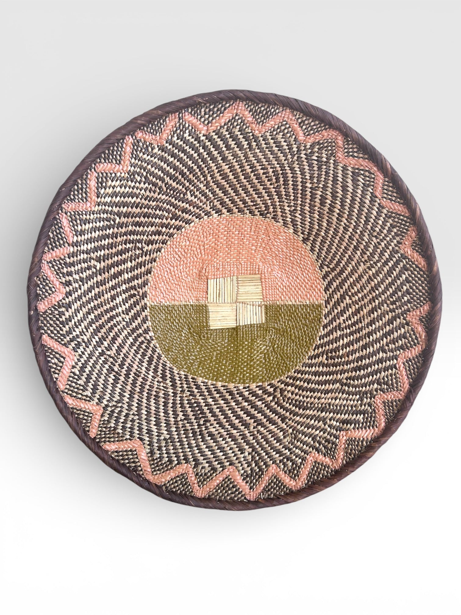 Handpainted Binga Baskets | Dusty Pink & Sage Colourway