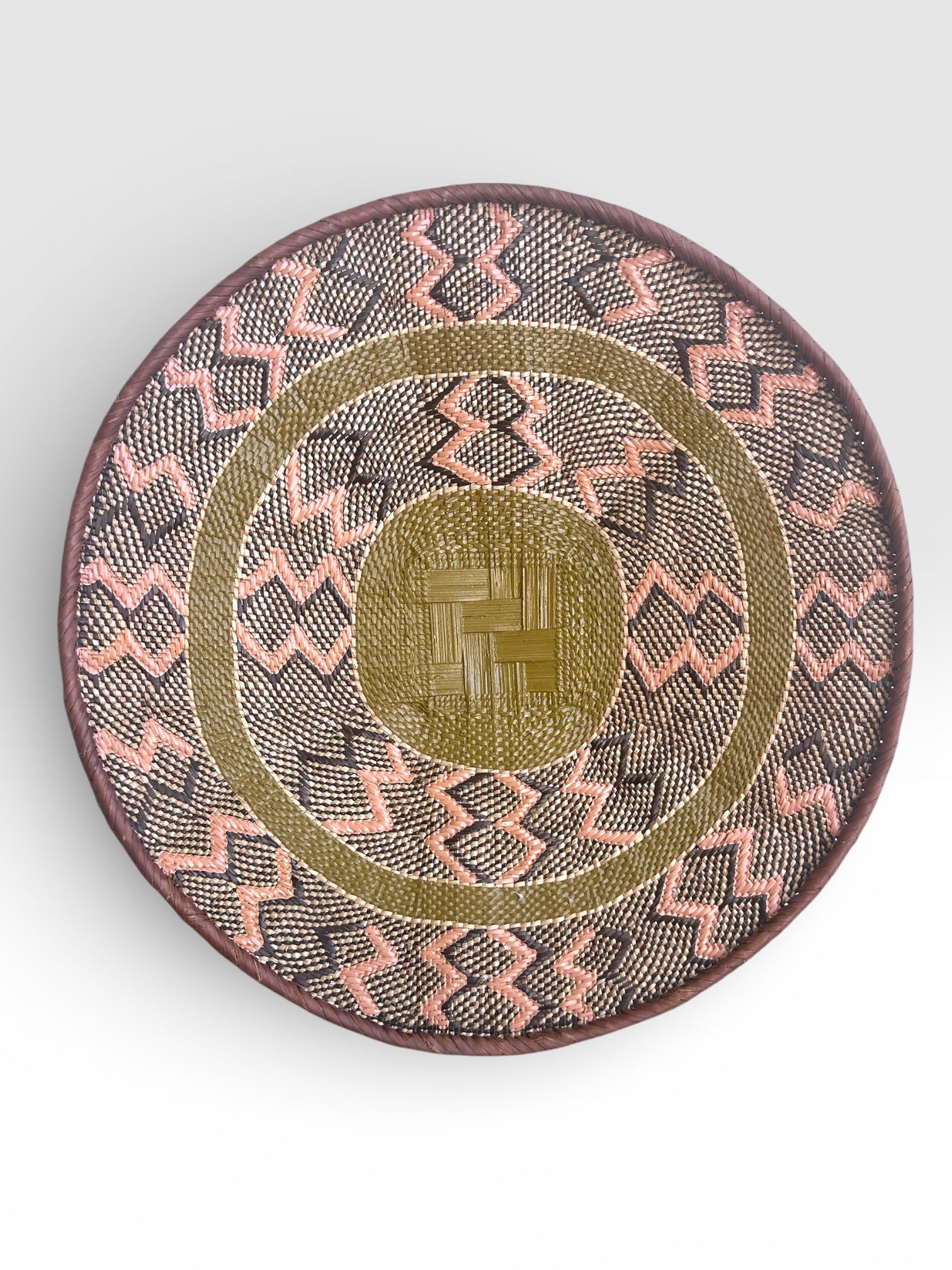 Handpainted Binga Baskets | Dusty Pink & Sage Colourway