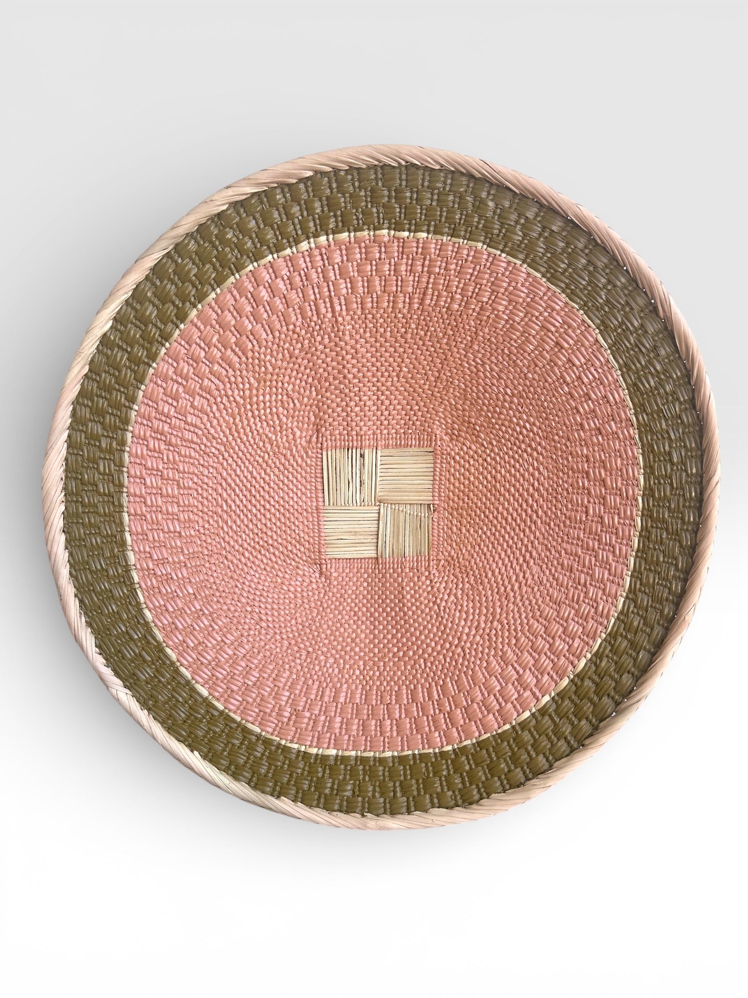 Handpainted Binga Baskets | Dusty Pink & Sage Colourway