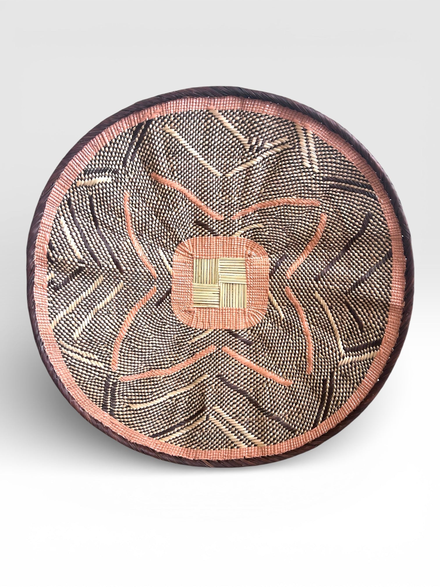 Handpainted Binga Baskets | Seafoam and Dusty Pink