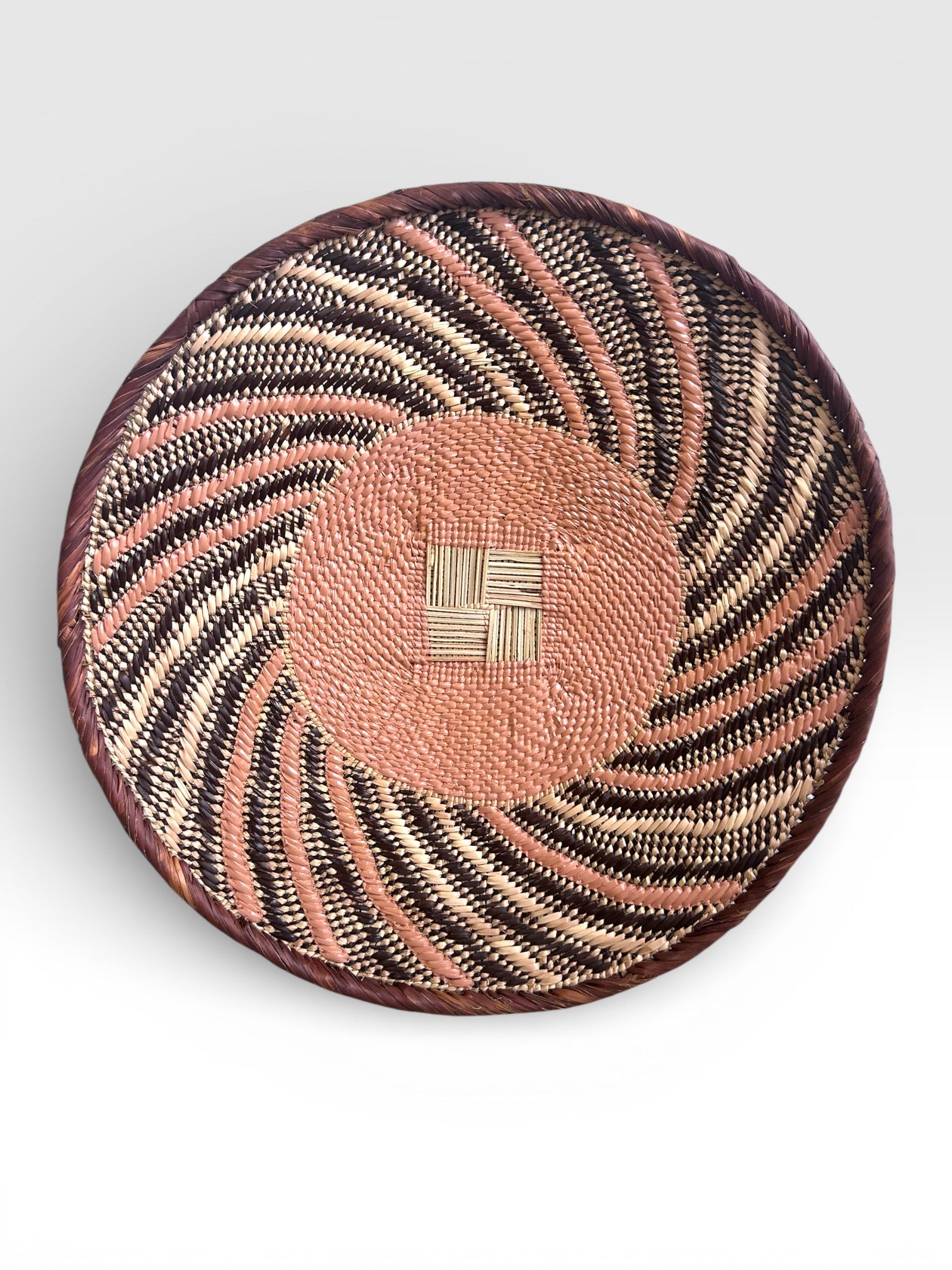 Handpainted Binga Baskets | Seafoam and Dusty Pink