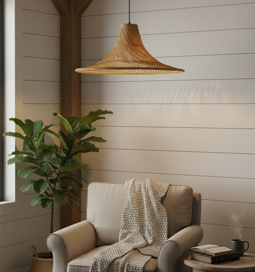 lotus cane pendant light