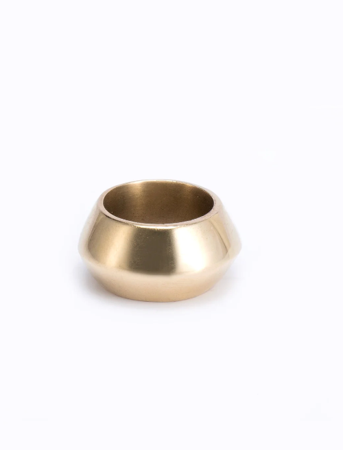 Gold ring on a white background