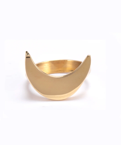Crescent Moon Ring | Brass Ocean Inspired Jewellery