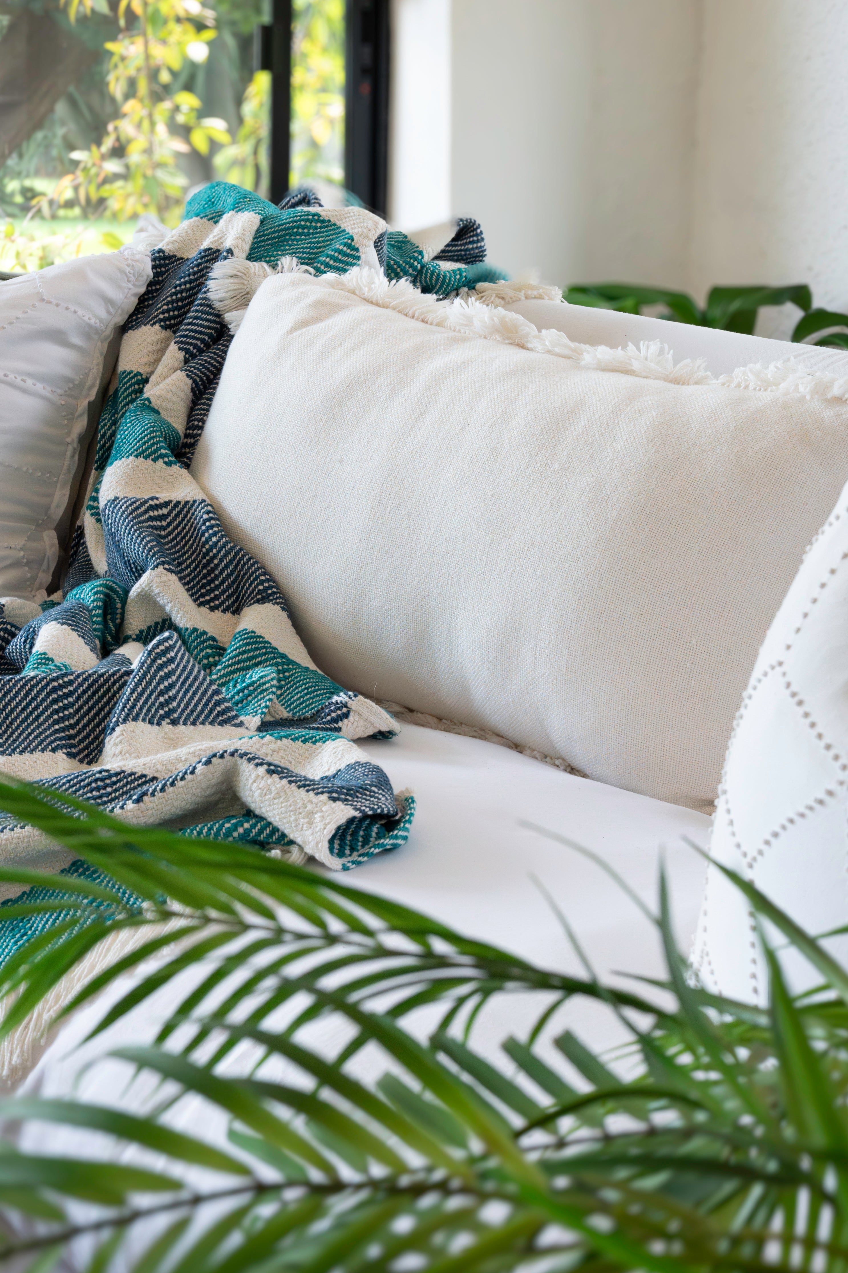 Haven Handwoven Ivory Lumbar Cushion Cover