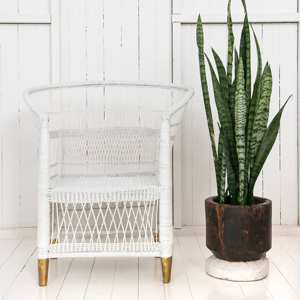 traditional 1 seater white - with brass feet