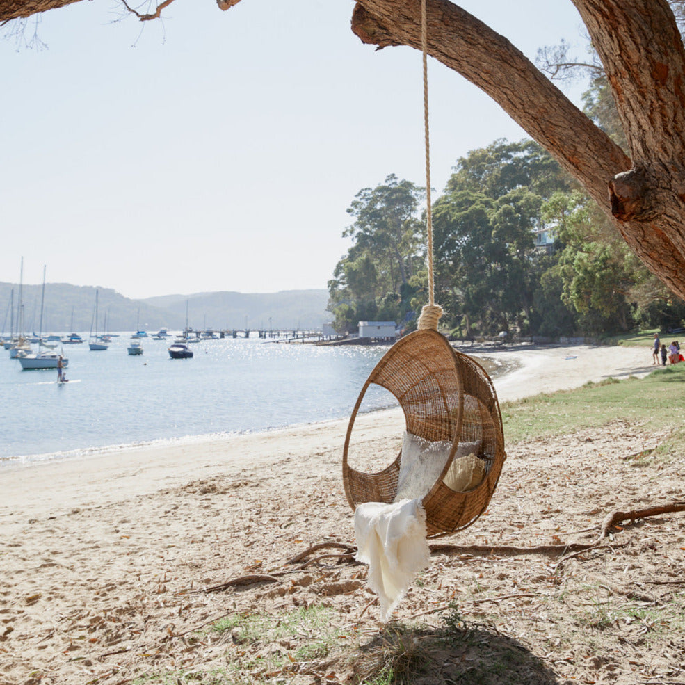 Hanging Pod Woven Cane Chair