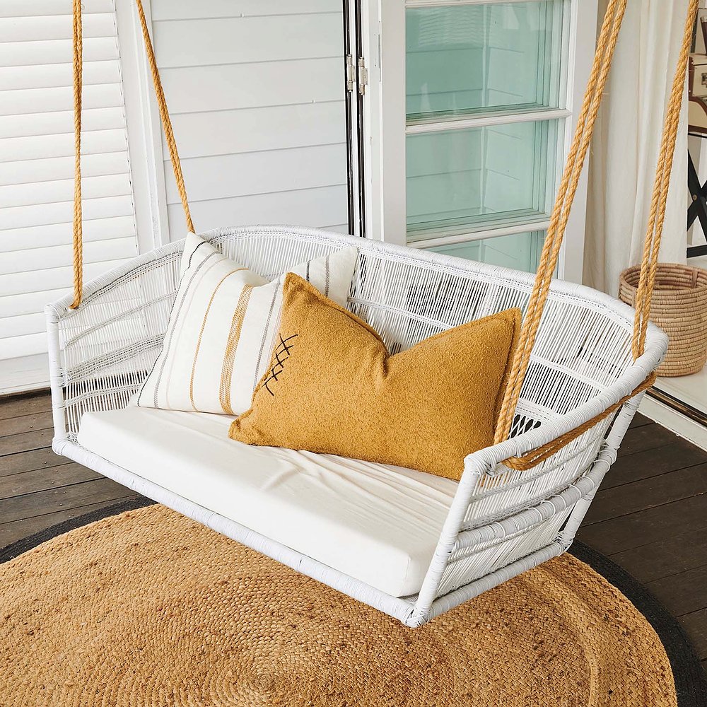 hanging chair cushion 2-seater white